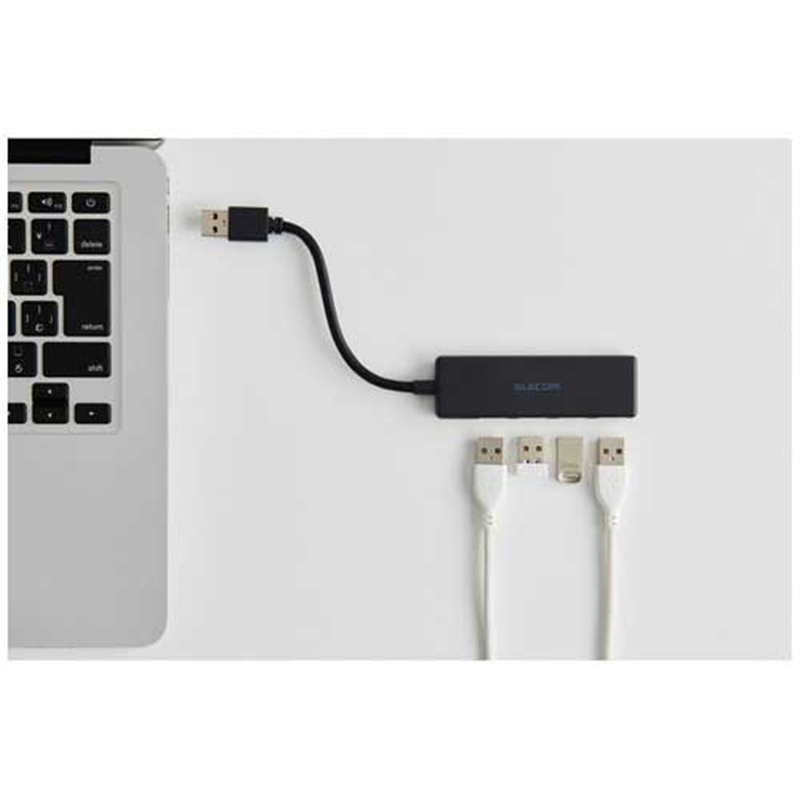 エレコム USBハブ4ポート(5Gbps) U3H-H040BK 1個（ご注文単位1個）【直送品】