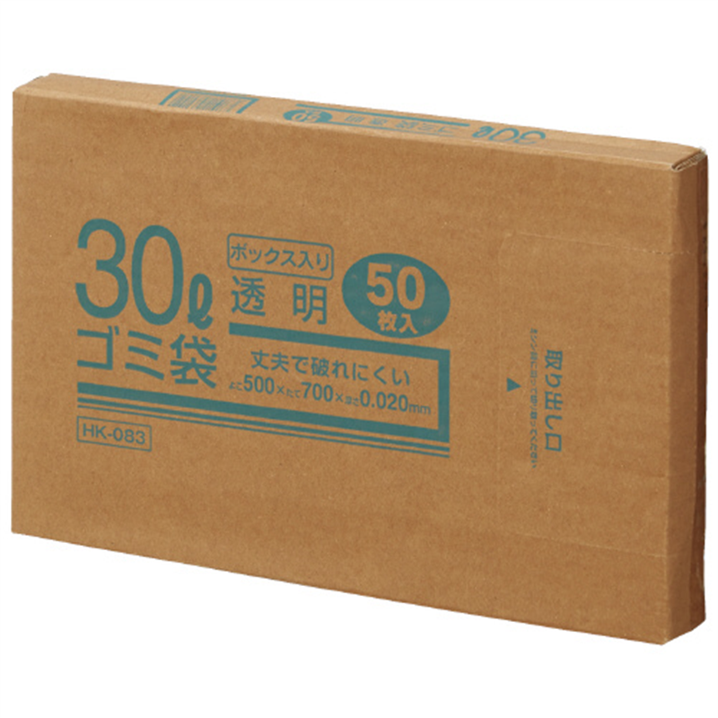 クラフトマン メタロセン配合ゴミ袋 30L 透明 50枚 1個（ご注文単位1個）【直送品】
