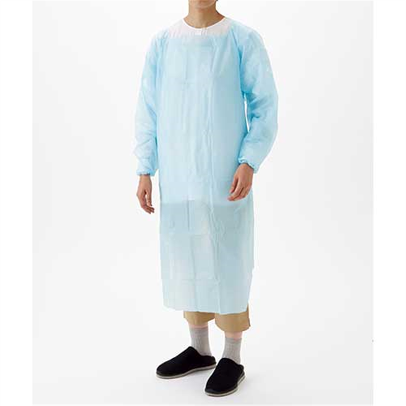 クラフトマン ポリエプロン ゴム袖 ブルー 10枚入 1個(ご注文単位1個)【直送品】