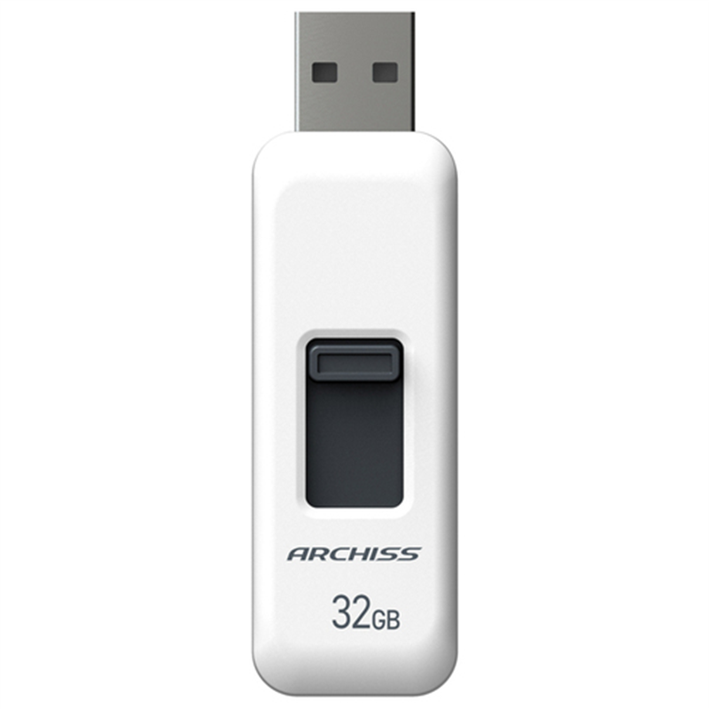 ARCHISS スライド式USBメモリ 32GB AS-032GU2-PSW 1個(ご注文単位1個)【直送品】