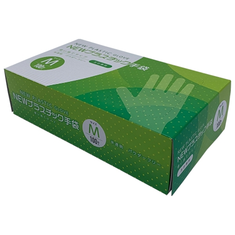 CGM NEWプラスチック手袋M100枚 1個(ご注文単位1個)【直送品】