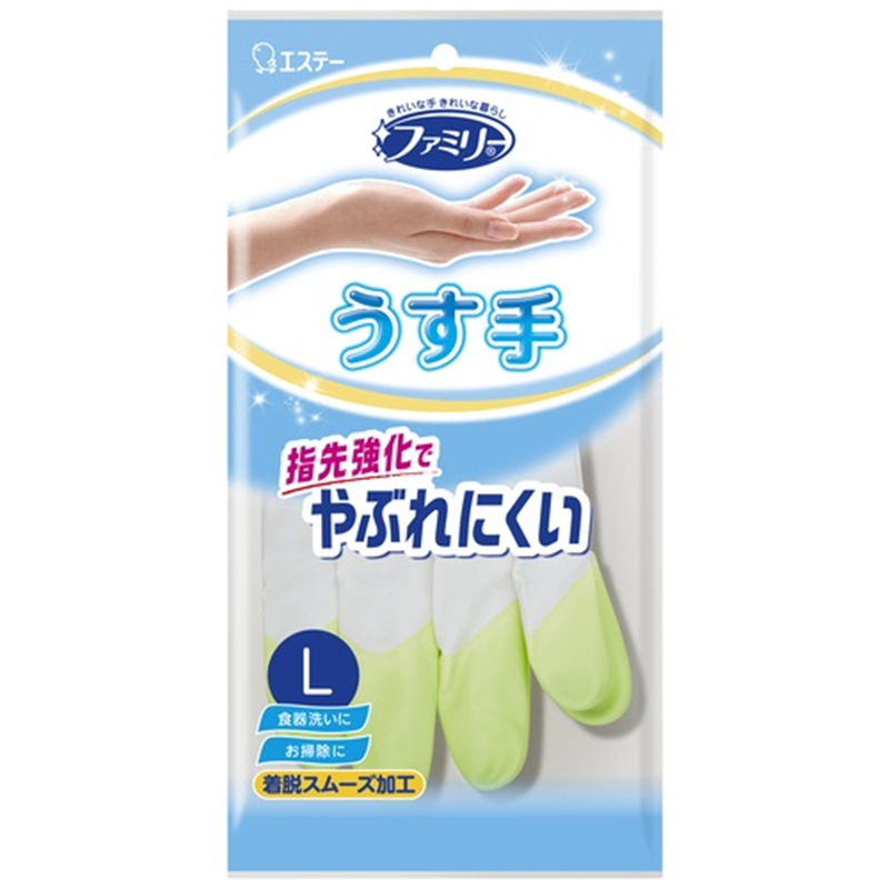 エステー ビニールうす手 指先強化 L グリーン 1個（ご注文単位1個）【直送品】