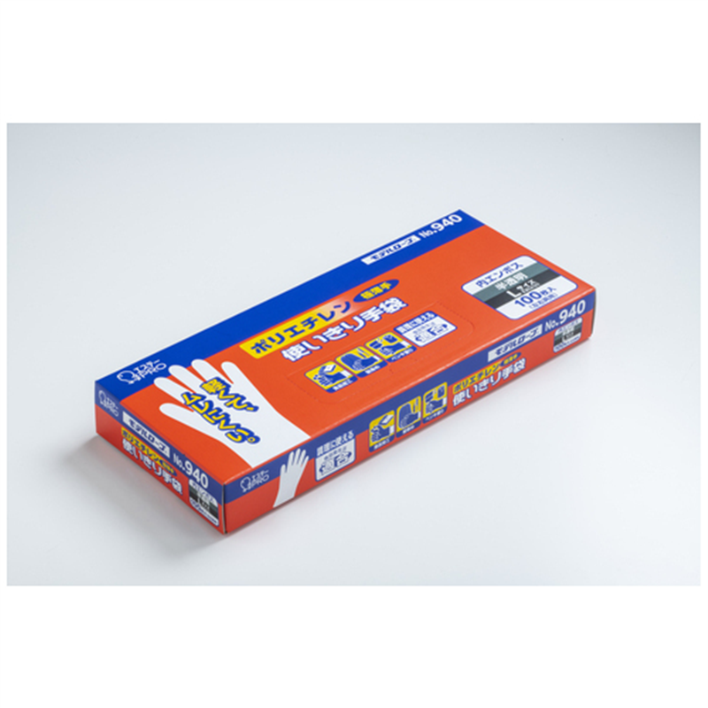 エステー ポリエチレン使いきり手袋 No.940L 100枚 1個（ご注文単位1個）【直送品】