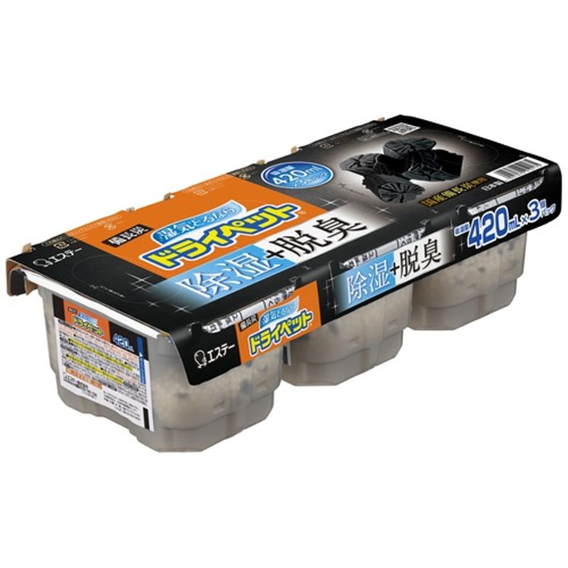 エステー 備長炭ドライペット3個パック 1箱（ご注文単位1箱）【直送品】