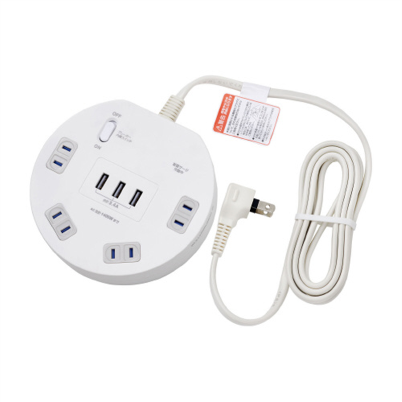 朝日電器 耐雷丸形USBタップ4個2m WLS-LS402RUSB(W) 1箱(ご注文単位1箱)【直送品】