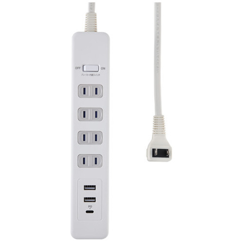 朝日電器 集中SW付USBタップ WLS-4322SUC(W) 1個（ご注文単位1個）【直送品】