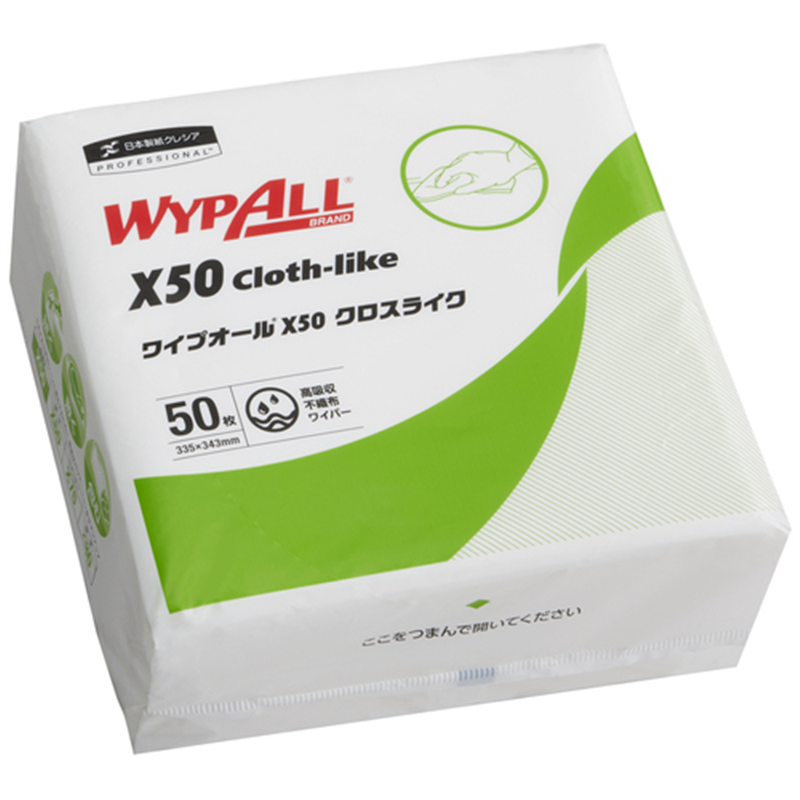 日本製紙クレシア ワイプオールX50クロスライク 4つ折り 50枚 1個（ご注文単位1個）【直送品】