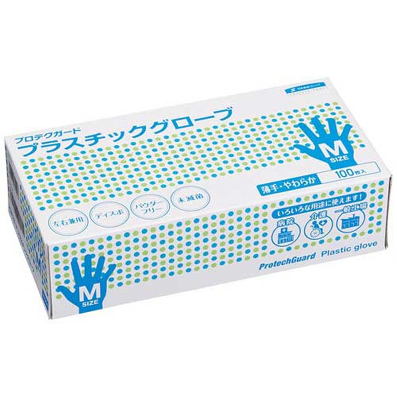 日本製紙クレシア プロテクガード プラスチックグローブM 1個(ご注文単位1個)【直送品】