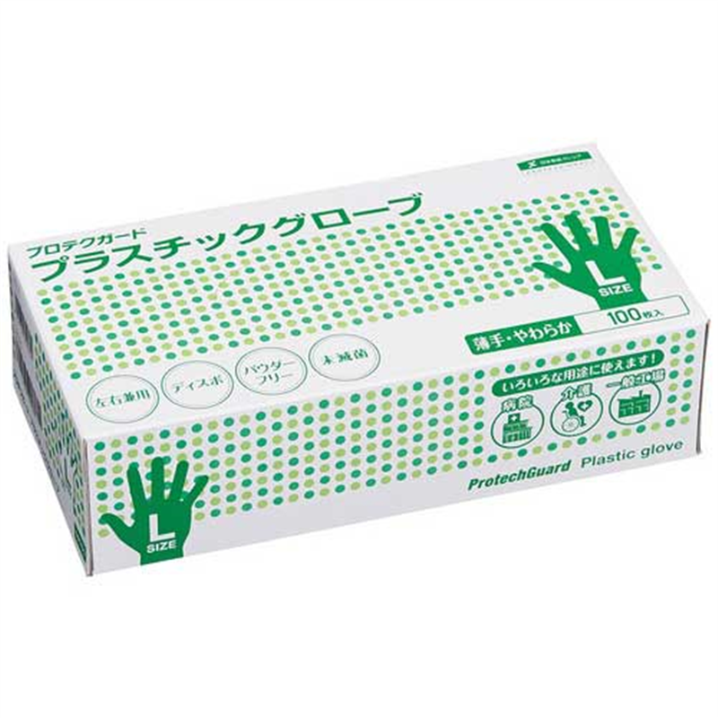 日本製紙クレシア プロテクガード プラスチックグローブL 1個（ご注文単位1個）【直送品】