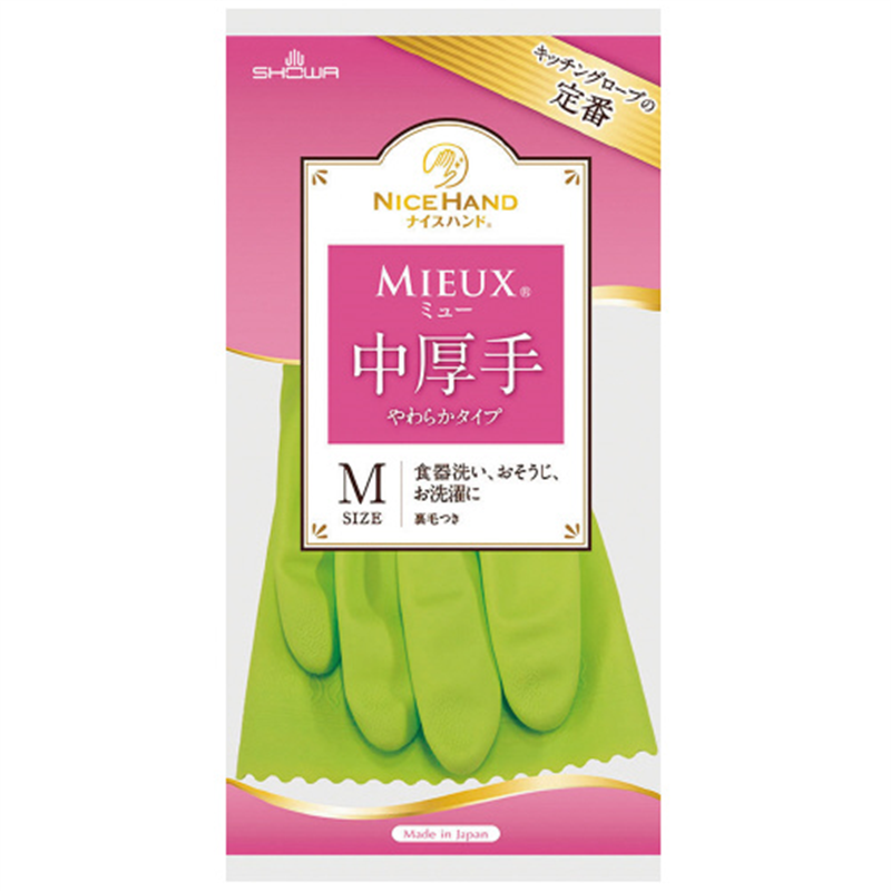ショーワグローブ ナイスハンドミュー中厚手Mサイズ グリーン 1個(ご注文単位1個)【直送品】