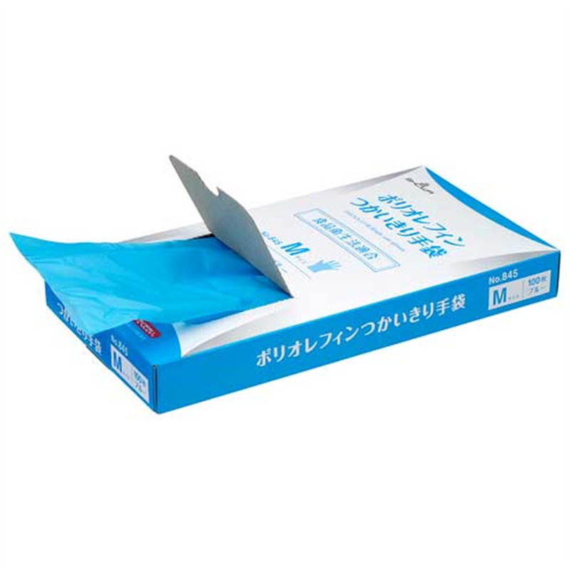ショーワグローブ 845 ポリオレフィンつかいきり手袋 100枚 M 1個(ご注文単位1個)【直送品】