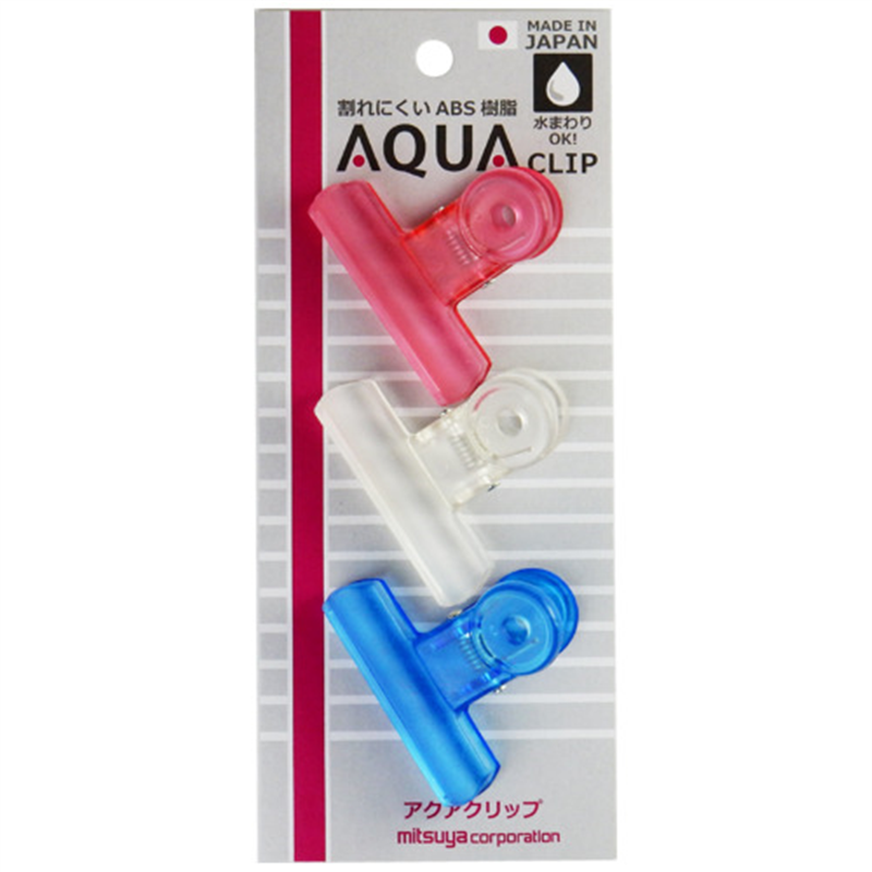 ミツヤ 目玉クリップ PCC-01P アクア 中 3本 1個（ご注文単位1個）【直送品】