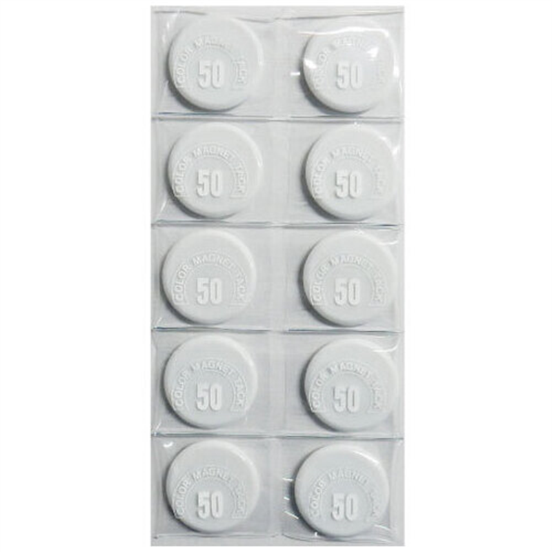 ミツヤ カラーマグネット MR-50 白 50mm 10個/箱（ご注文単位1箱）【直送品】