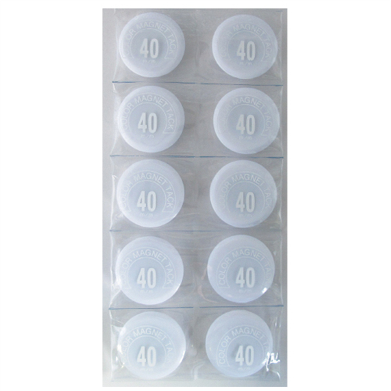 ミツヤ カラーマグネット MR-40 白 40mm 10個/箱（ご注文単位1箱）【直送品】