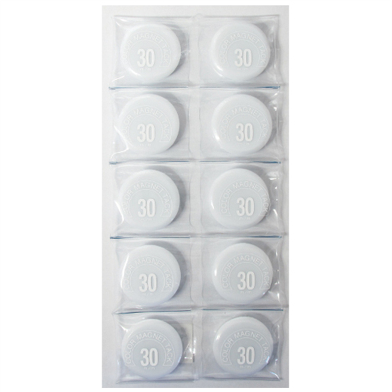 ミツヤ カラーマグネット MR-30 白 30mm 10個/箱（ご注文単位1箱）【直送品】