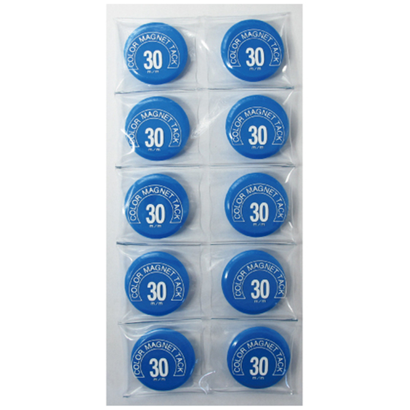 ミツヤ カラーマグネット MR-30 青 30mm 10個/箱（ご注文単位1箱）【直送品】