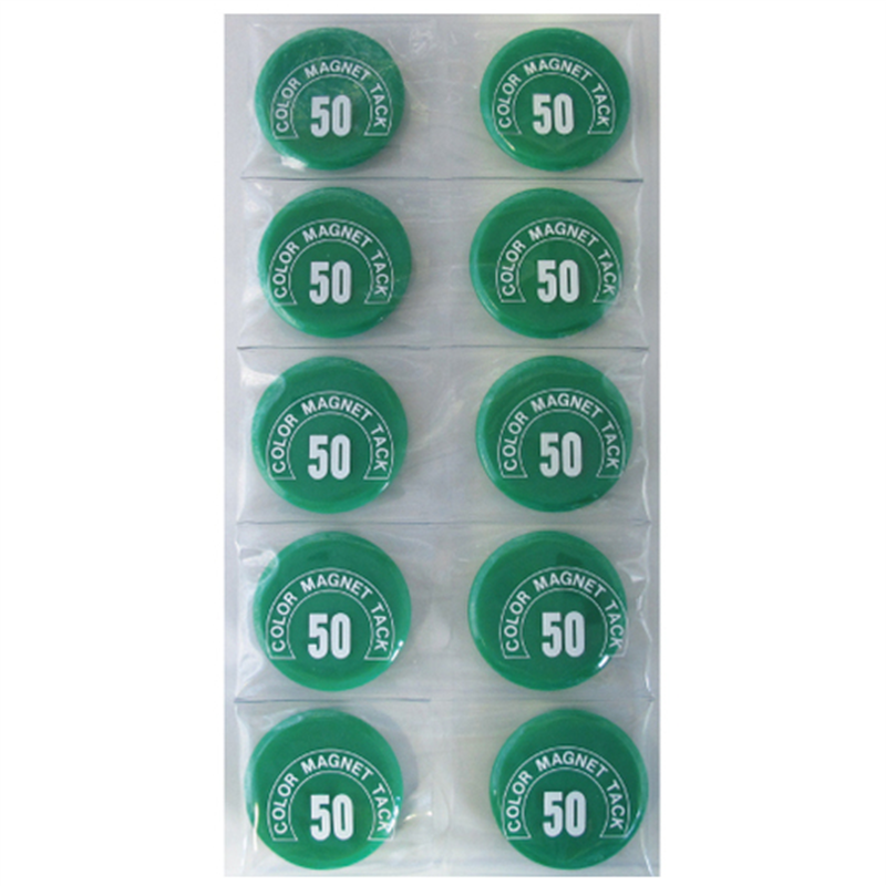 ミツヤ カラーマグネット MR-50 緑 50mm 10個/箱（ご注文単位1箱）【直送品】