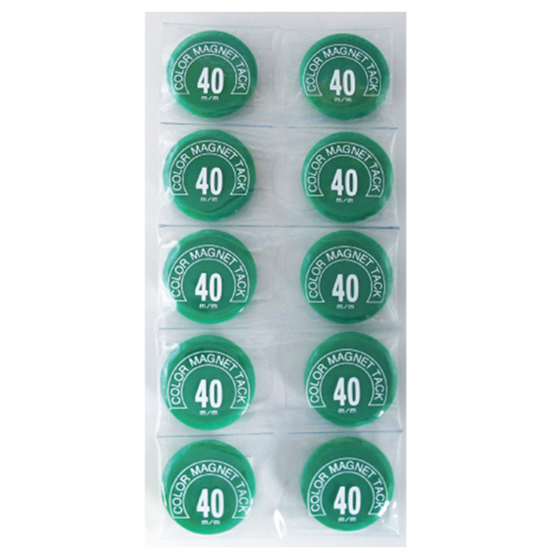 ミツヤ カラーマグネット MR-40 緑 40mm 10個/箱（ご注文単位1箱）【直送品】