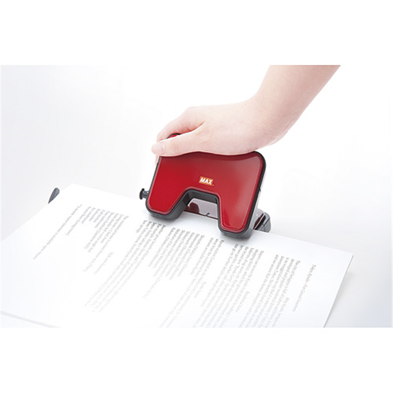 マックス 軽あけパンチSCOOVA DP-15T/R 赤 DP90125 1個(ご注文単位1個)【直送品】
