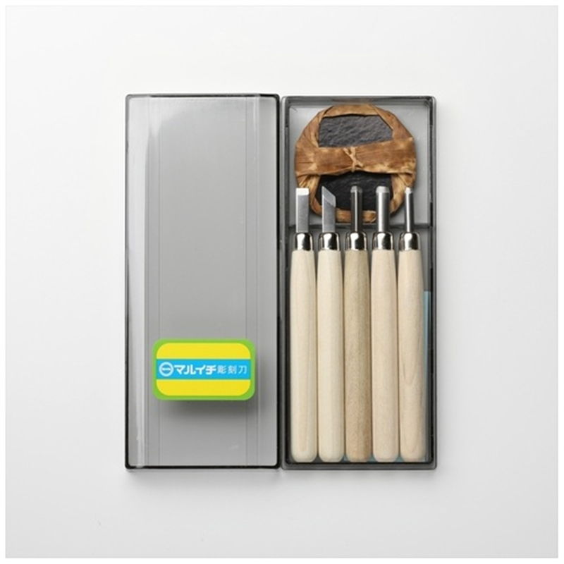 義春刃物 マルイチ彫刻刀 R-5 プラケース5本組 1個(ご注文単位1個)【直送品】