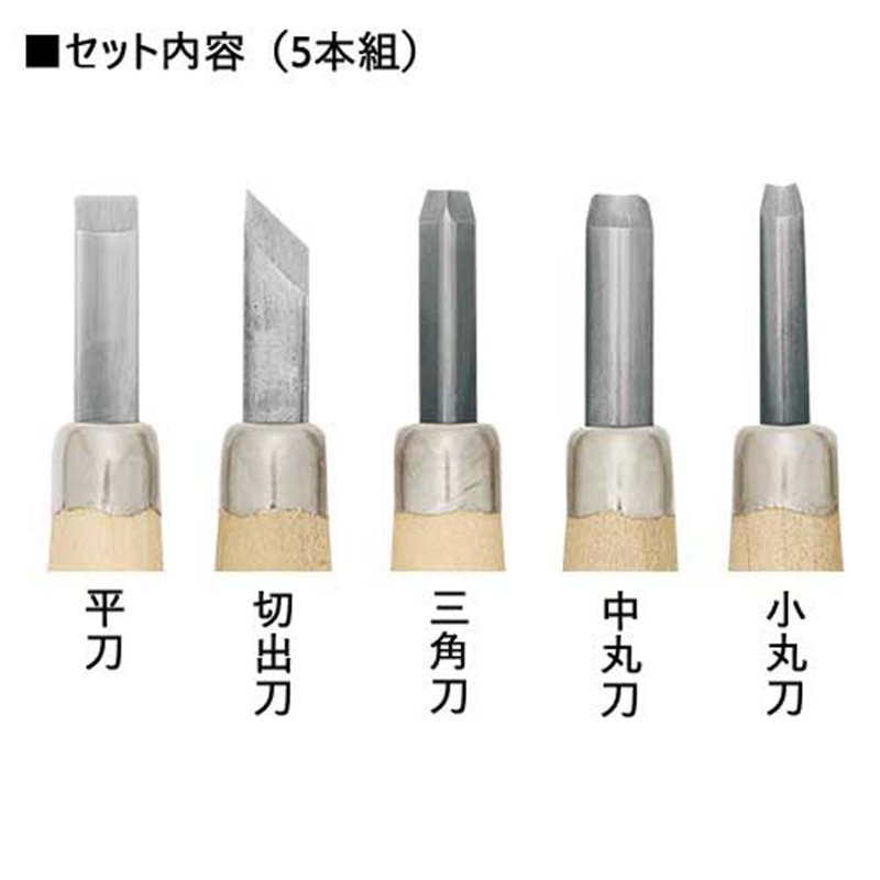 義春刃物 マルイチ彫刻刀 R-5 プラケース5本組 1個(ご注文単位1個)【直送品】
