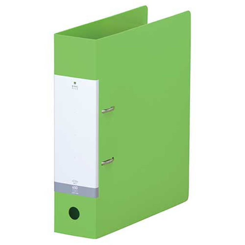 LIHITLAB D型リングファイル A4S G2280-6 黄緑 1個（ご注文単位1個）【直送品】