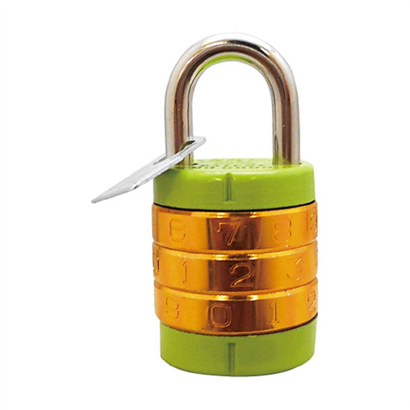 WAKI 3段丸文字合せ錠 22mm キミドリ 1個（ご注文単位1個）【直送品】