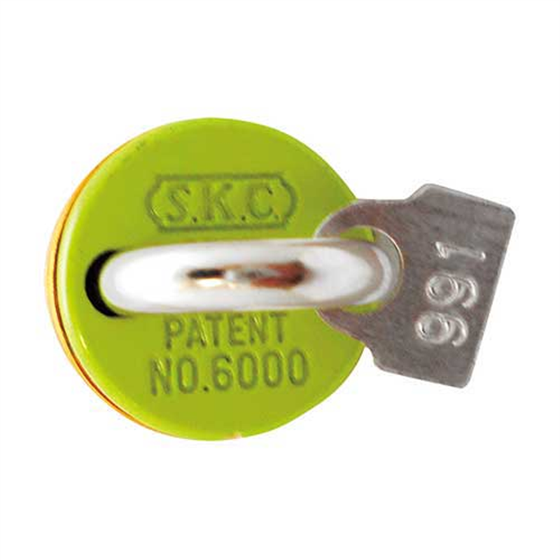 WAKI 3段丸文字合せ錠 22mm キミドリ 1個（ご注文単位1個）【直送品】