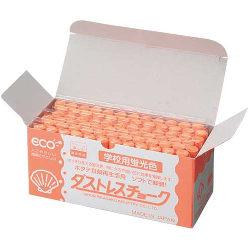 日本理化学工業 学校用蛍光チョーク DCK72-RG 橙 72本 1個(ご注文単位1個)【直送品】