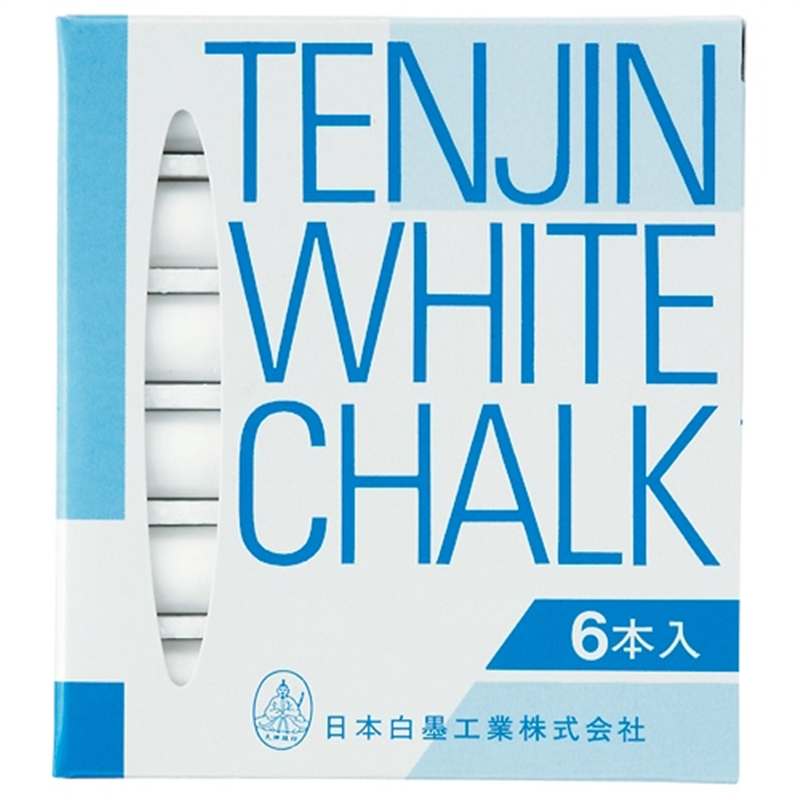 日本白墨工業 天神チョーク 6S-1 白 6本入 1個（ご注文単位1個）【直送品】