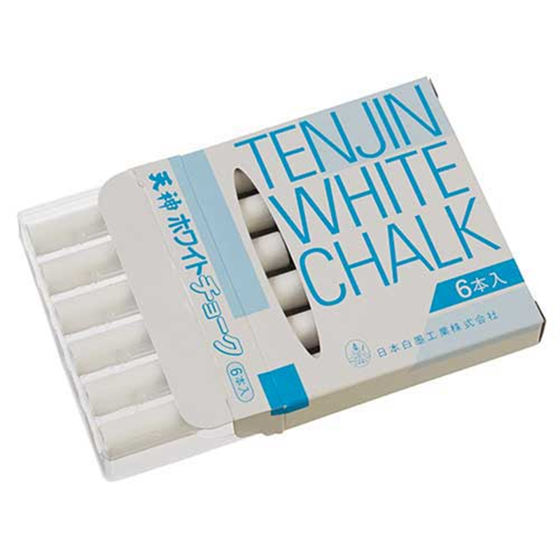 日本白墨工業 天神チョーク 6S-1 白 6本入 1個(ご注文単位1個)【直送品】