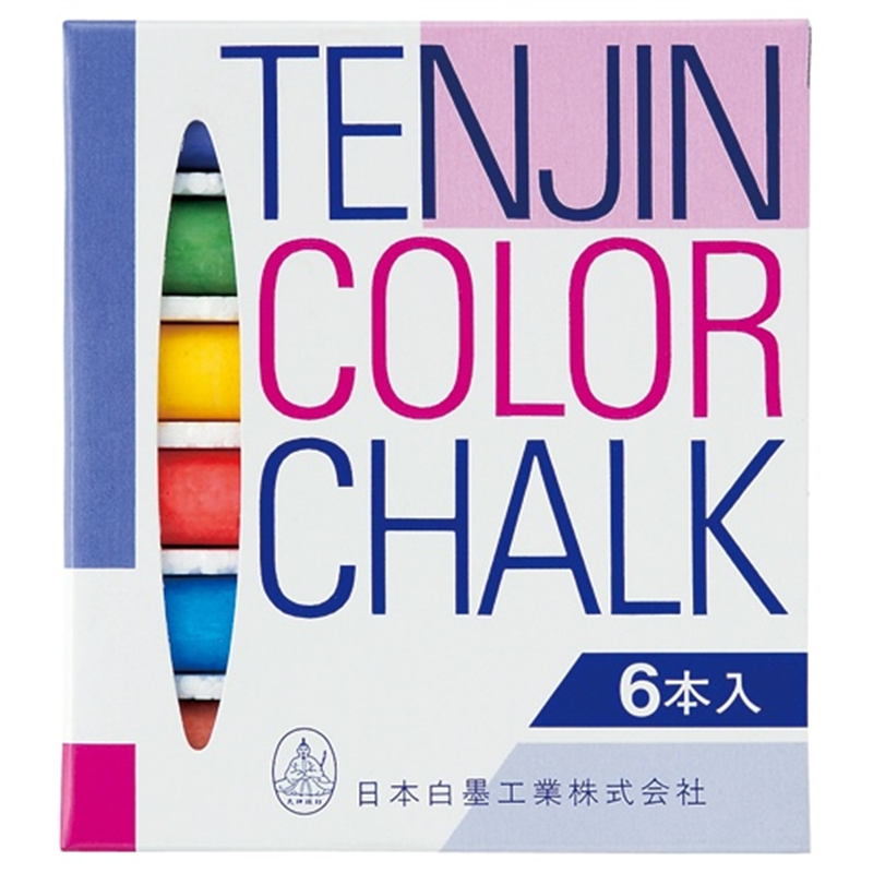 日本白墨工業 天神チョーク 6S-8 色 6本入 1個(ご注文単位1個)【直送品】