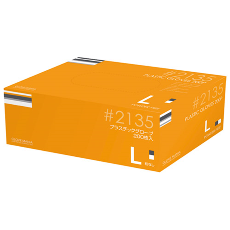 川西工業 プラスチックグローブ(粉なし)#2135 L 1個（ご注文単位1個）【直送品】