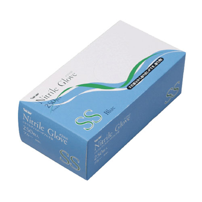 川西工業 ニトリル使い切り手袋 #2060 ブルーSS 1個（ご注文単位1個）【直送品】