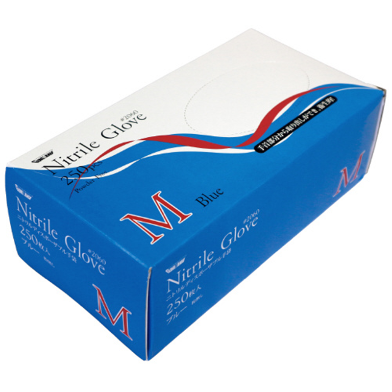 川西工業 ニトリル使い切り手袋 #2060 ブルーM 1個（ご注文単位1個）【直送品】