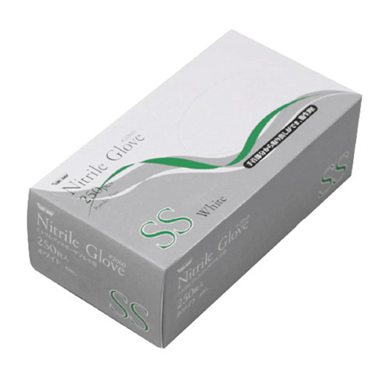 川西工業 ニトリル使い切り手袋 #2060 ホワイトSS 1個（ご注文単位1個）【直送品】