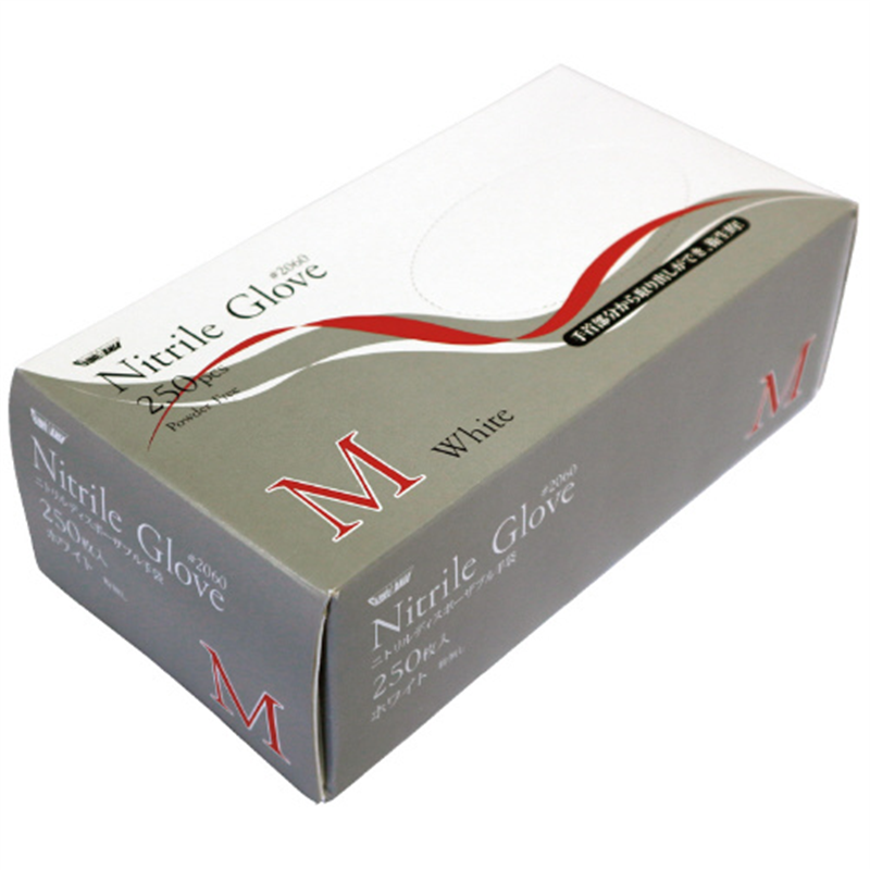 川西工業 ニトリル使い切り手袋 #2060 ホワイトM 1個（ご注文単位1個）【直送品】