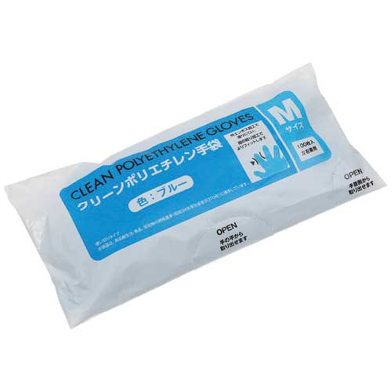 MISM ポリエチレン手袋 M 100枚 ブルー 1個（ご注文単位1個）【直送品】