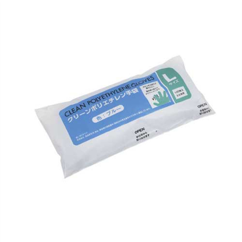 MISM ポリエチレン手袋 L 100枚 ブルー 1個（ご注文単位1個）【直送品】
