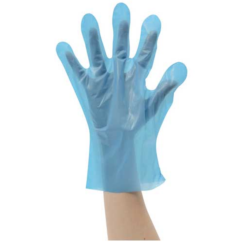 MISM ポリエチレン手袋 L 100枚 ブルー 1個(ご注文単位1個)【直送品】