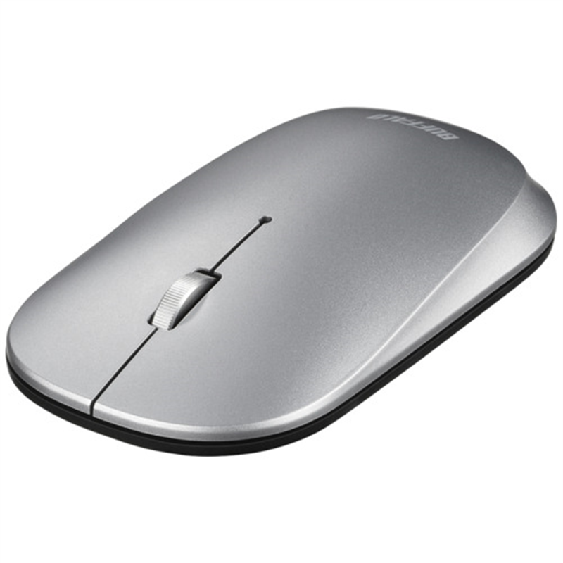 BUFFALO 薄型無線マウス ノーマル 銀 BSMBW330NSV 1個（ご注文単位1個）【直送品】