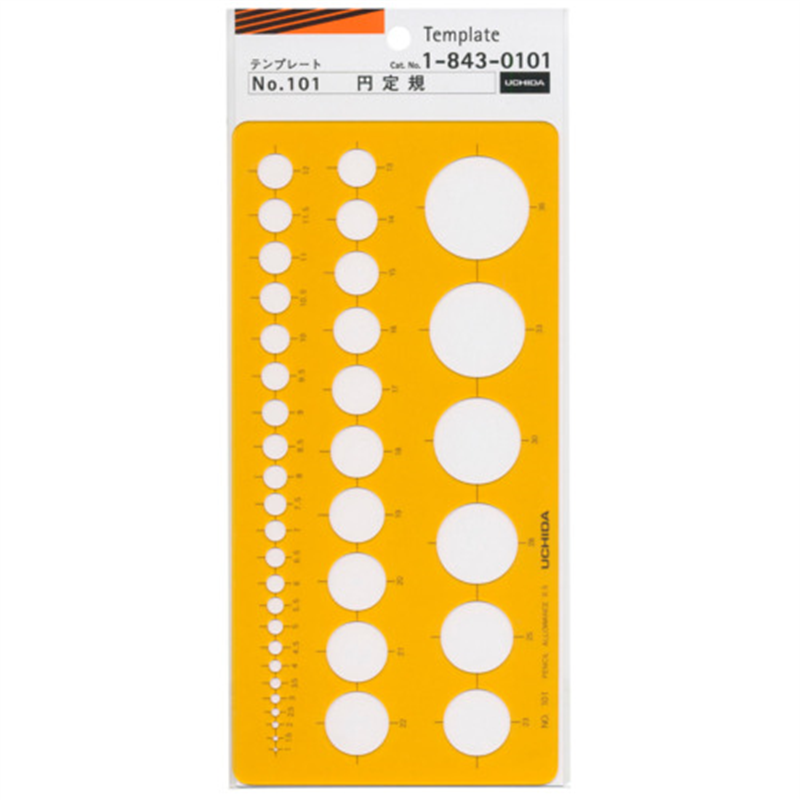 内田洋行 テンプレート円定規1-843-0101 1個(ご注文単位1個)【直送品】