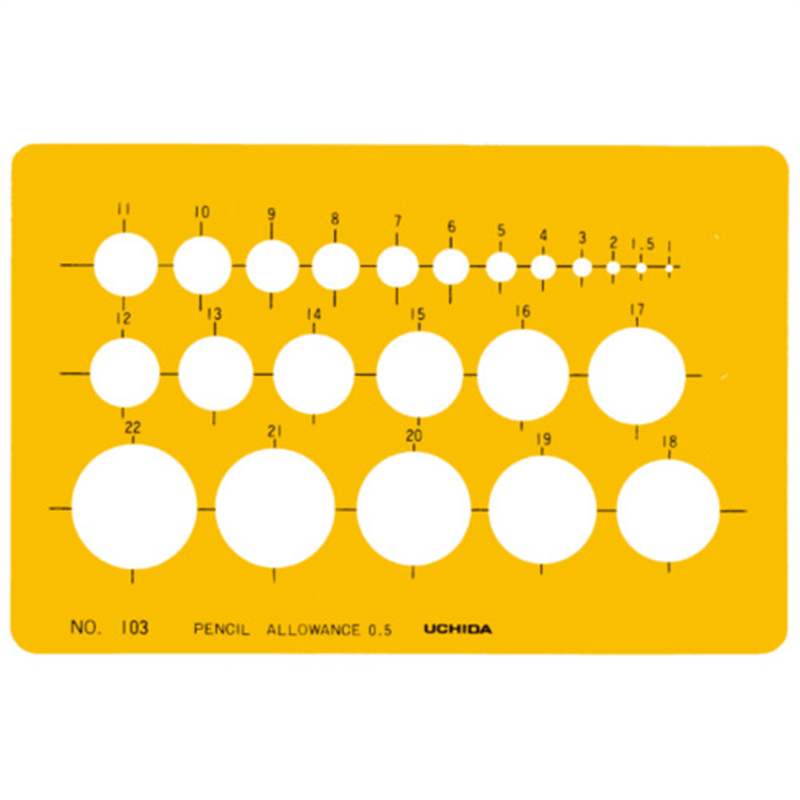 内田洋行 テンプレート円定規1-843-0103 1個(ご注文単位1個)【直送品】