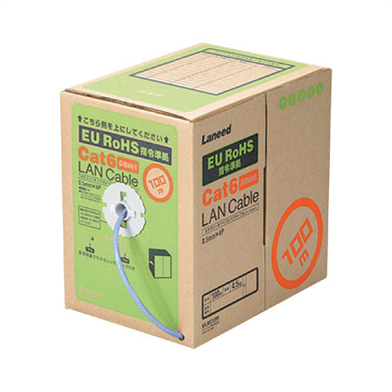 エレコム LANケーブルCat6 青 100m LD-CT6BU100RS 1個(ご注文単位1個)【直送品】