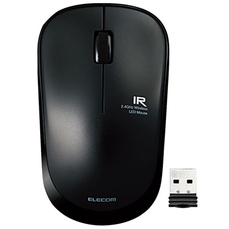 エレコム 静音ワイヤレスIRマウスM-IR07DRSBK BK 1個(ご注文単位1個)【直送品】