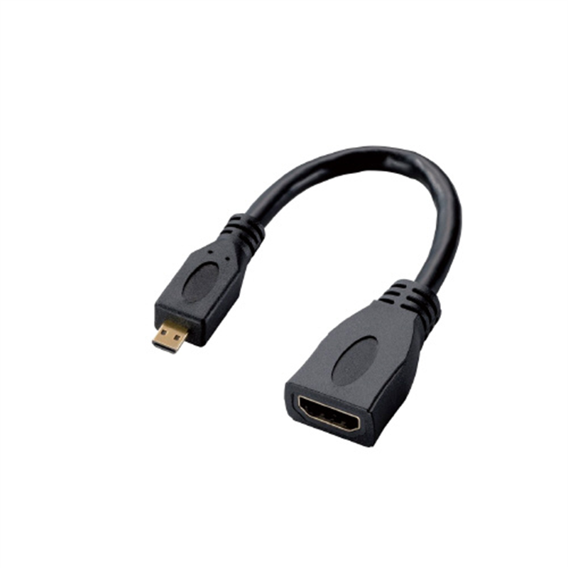 エレコム microHDMI-HDMI変換アダプタAD-HDAD2BK 1個（ご注文単位1個）【直送品】