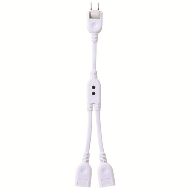 エレコム 電源延長コード0.2m ホワイト T-ADR3WH 1個（ご注文単位1個）【直送品】