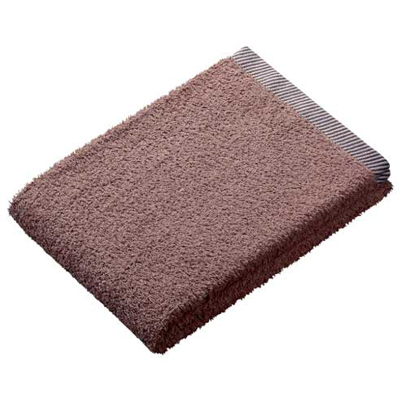 オーミケンシ ボーダー入バスタオル シルクブラウン 1個（ご注文単位1個）【直送品】