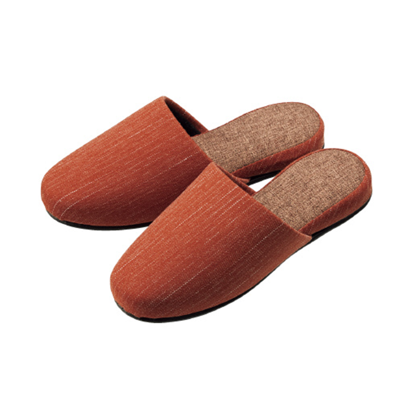 オーミケンシ ステッチ柄ツートンスリッパダークオレンジ 1個（ご注文単位1個）【直送品】