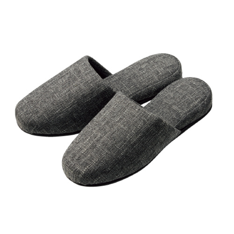 オーミケンシ ネップ柄スリッパ ブラック 1個（ご注文単位1個）【直送品】